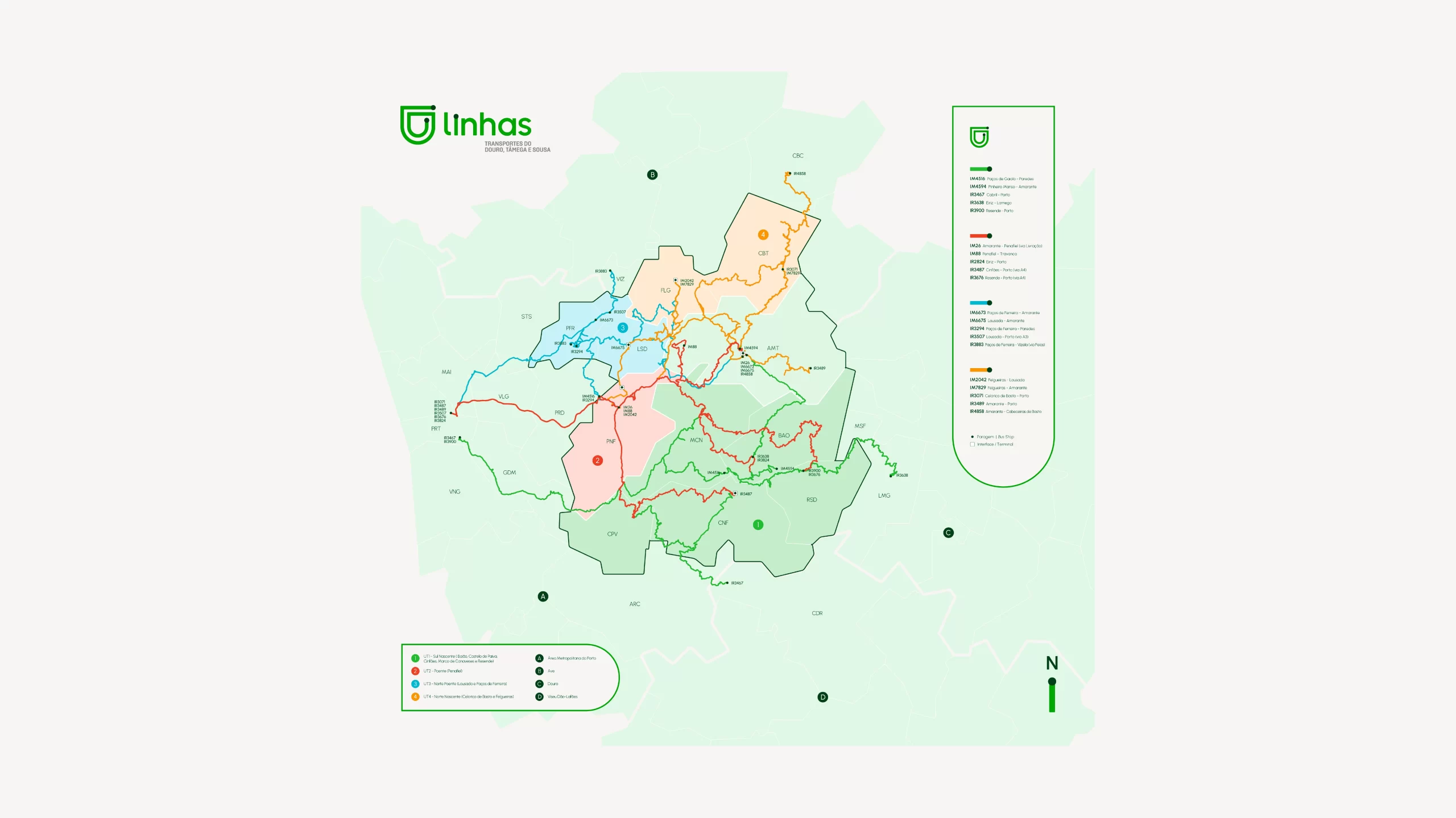 D'FRONT | Linhas Transportes do Douro Tâmega e Sousa - Branding